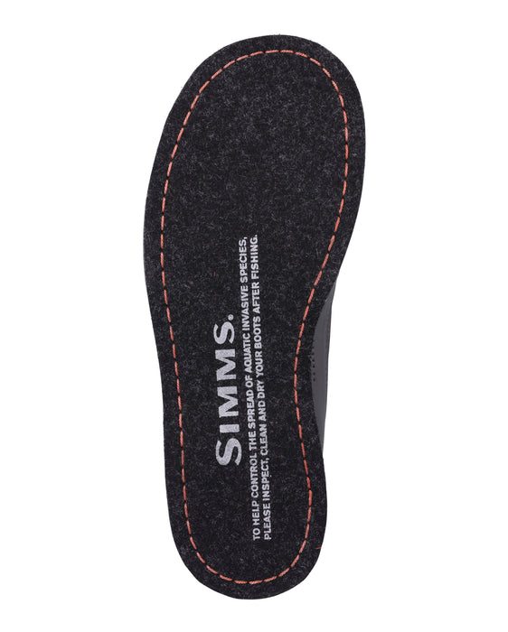 The felt sole of a Simms Tributary boot