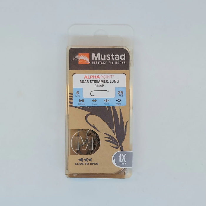 a box of Mustad long streamer hooks