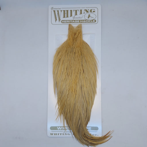 a grade one light ginger Whiting Heritage Hackle cape from the Rangeley Fly Shop
