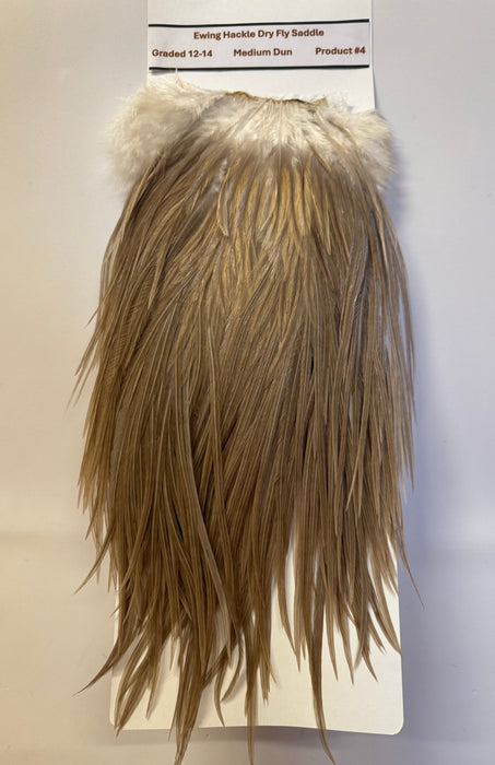 Long Medium Dun Dry Fly Saddle Feathers