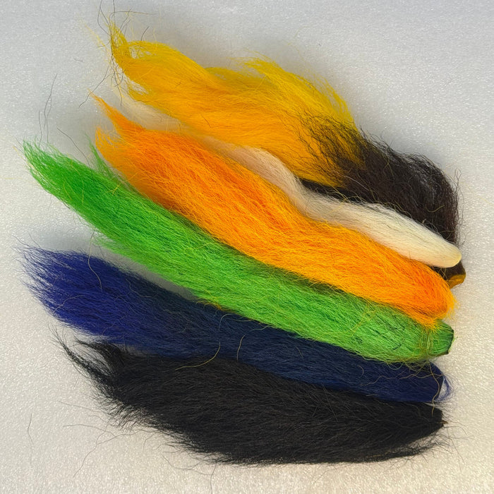 Yellow White Fluorescent Orange Fluorescent green Peacock Blue and Black Kiptail pieces