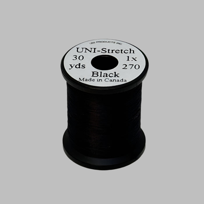 Black colored spool of uni stretch