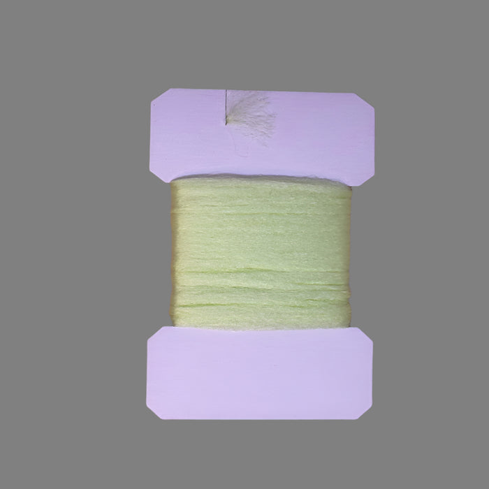 Fluorescent chartreuse colored floating yarn polypropylene card
