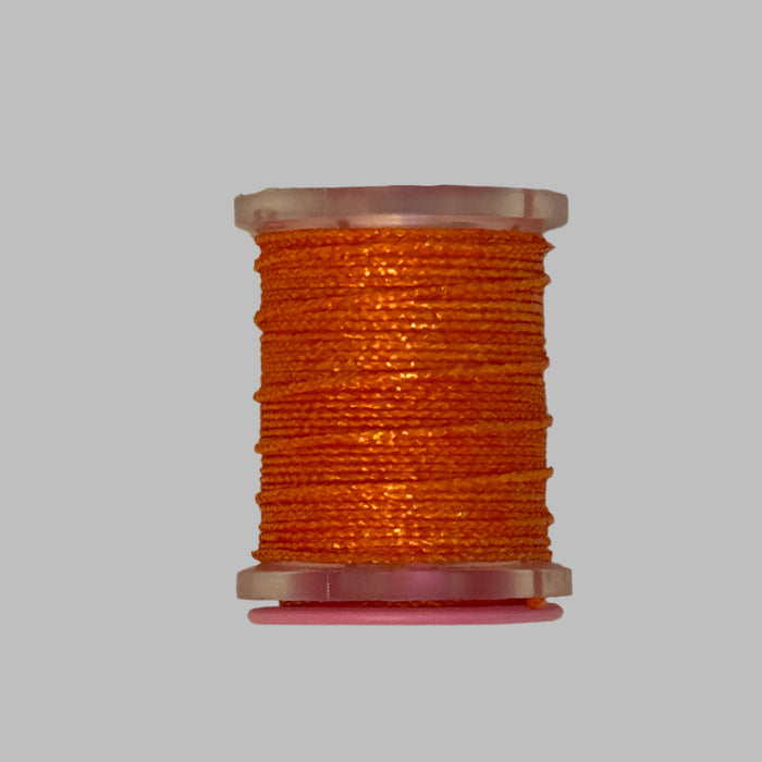 Fluorescent Fire Orange colored Spooled Mini Sparkle Braid
