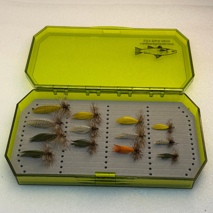13 Flies for a Hornberg Collection with lid open