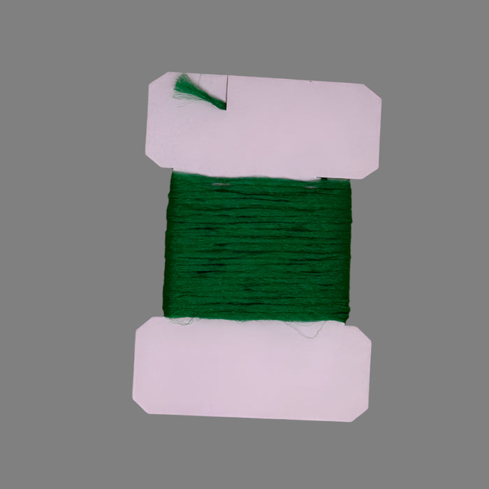Kelly green colored floating yarn polypropylene card