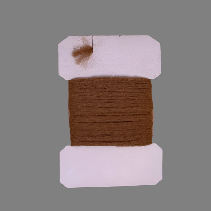 Medium brown colored floating yarn polypropylene card