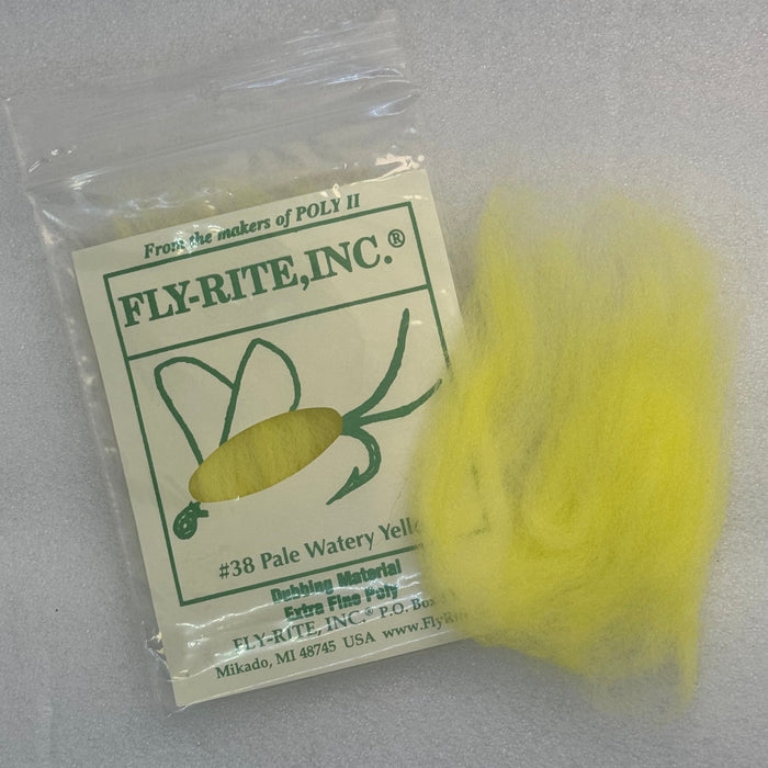 Pale Watery Yellow packaged dubbing along side swatch of it