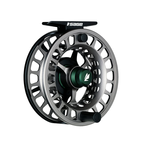 black spruce Sage reel on white background