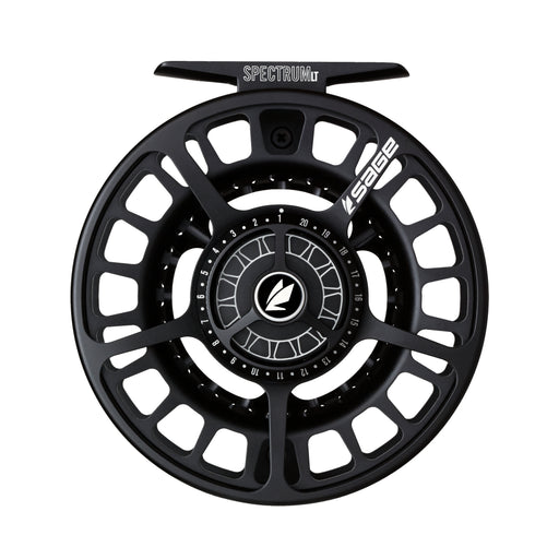 Stealth black Spectrum reel on white background