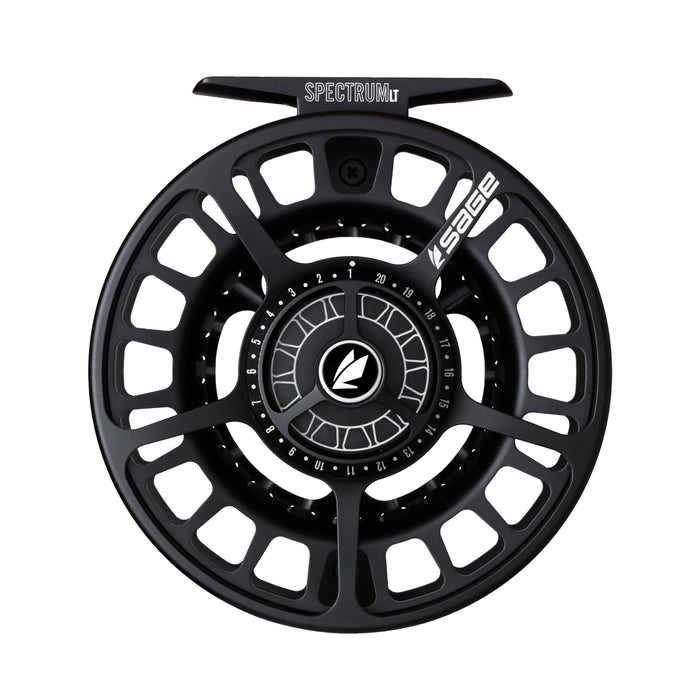 Stealth black Spectrum reel on white background