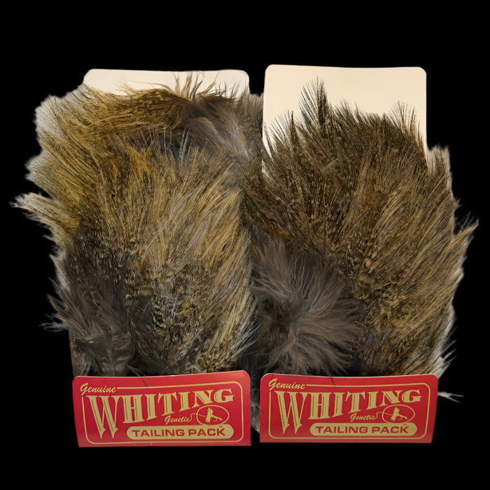 Light and Dark Coq de Leon feather patches on cards