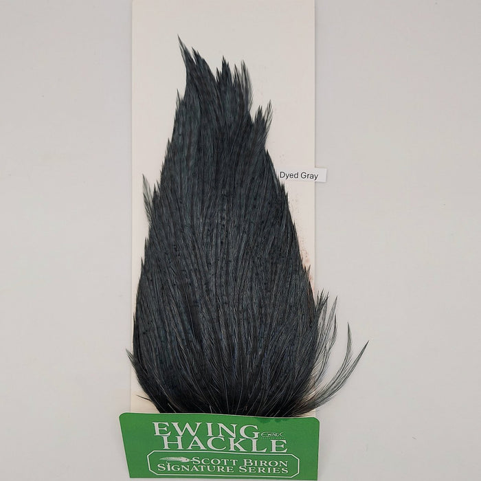 Scott Biron dyed gray Ewing Hackle
