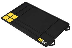 The black Loon Fly tying silicone mat with 4 magnetic compartments