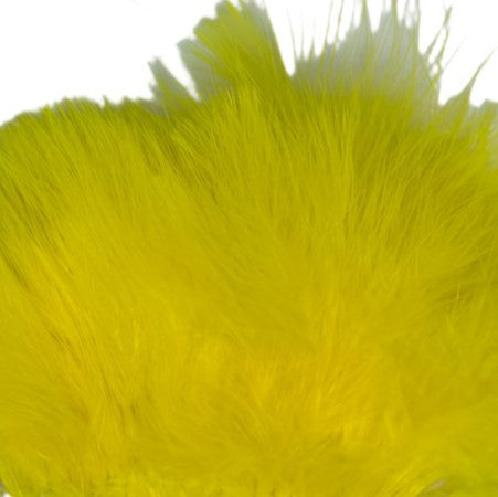 close up of yellow marabou