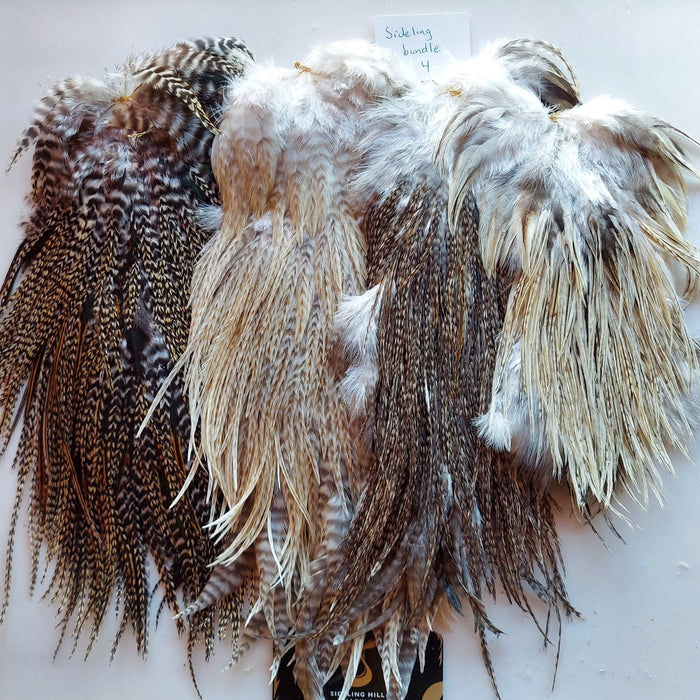 bundle of 4 Sideling Hill Hackle saddles