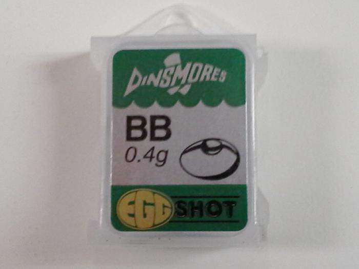 refill sized container of Dinsmore lead free green egg shaped split shot