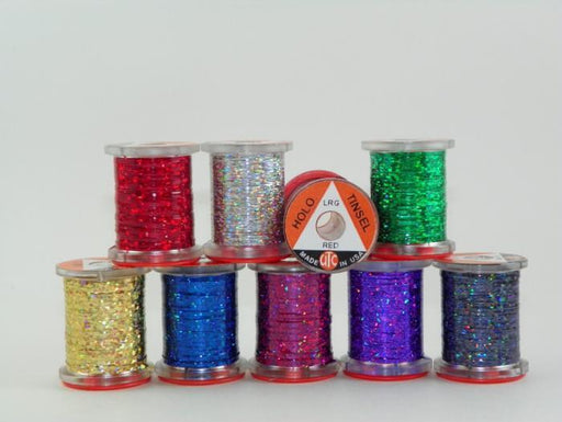 Holographic Tinsel from Rangeley Maine fly fishing shop