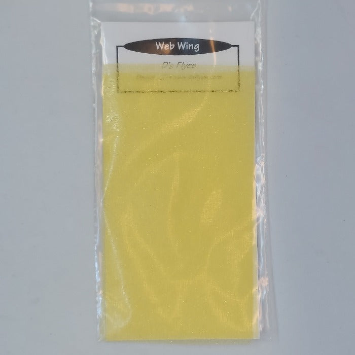 2 pieces of web wing fabric for fly tying - hopper yellow color