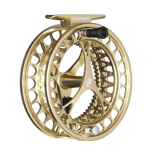sage click reel champagne colored at an angle