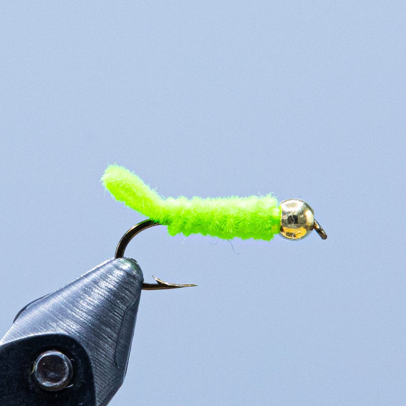 maineflyshop green weenie inchworm-like fly can float or sink nymph