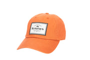 Simms Single Haul cap in orange with embroidered SIMMS logo patch