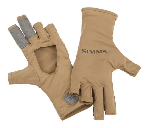 the front and back of a pair of Simms sungloves
