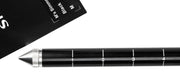Telescoping wading staff tip and black section with numbered length markings
