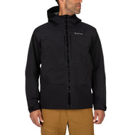 Simms Freestone wading jacket, black, hooded full-zip front