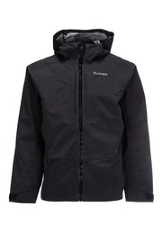 Simms Freestone wading jacket, black, full-zip with hood