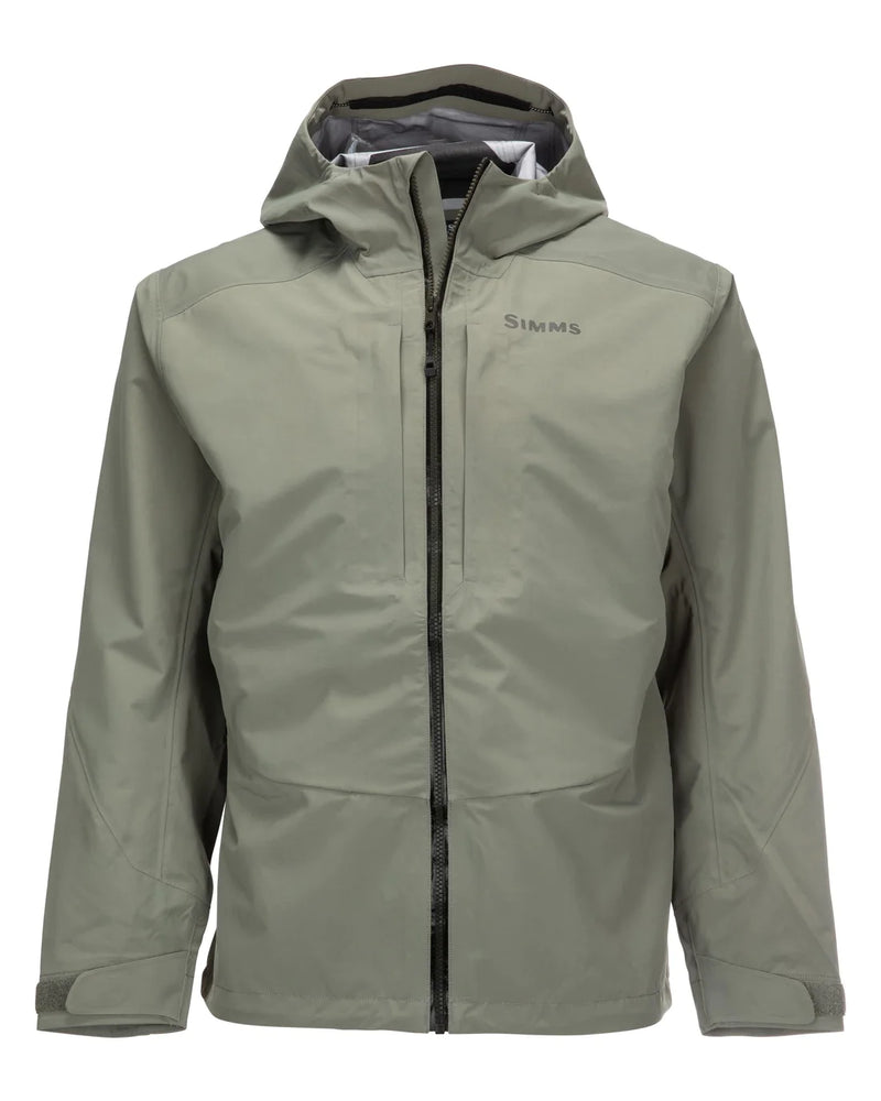 Simms Freestone wading jacket, light gray-green, hooded full-zip