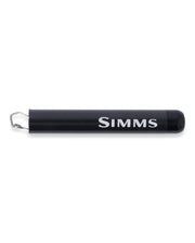 Carbon fiber retractor with SIMMS logo, dark handle and metal carabiner clip