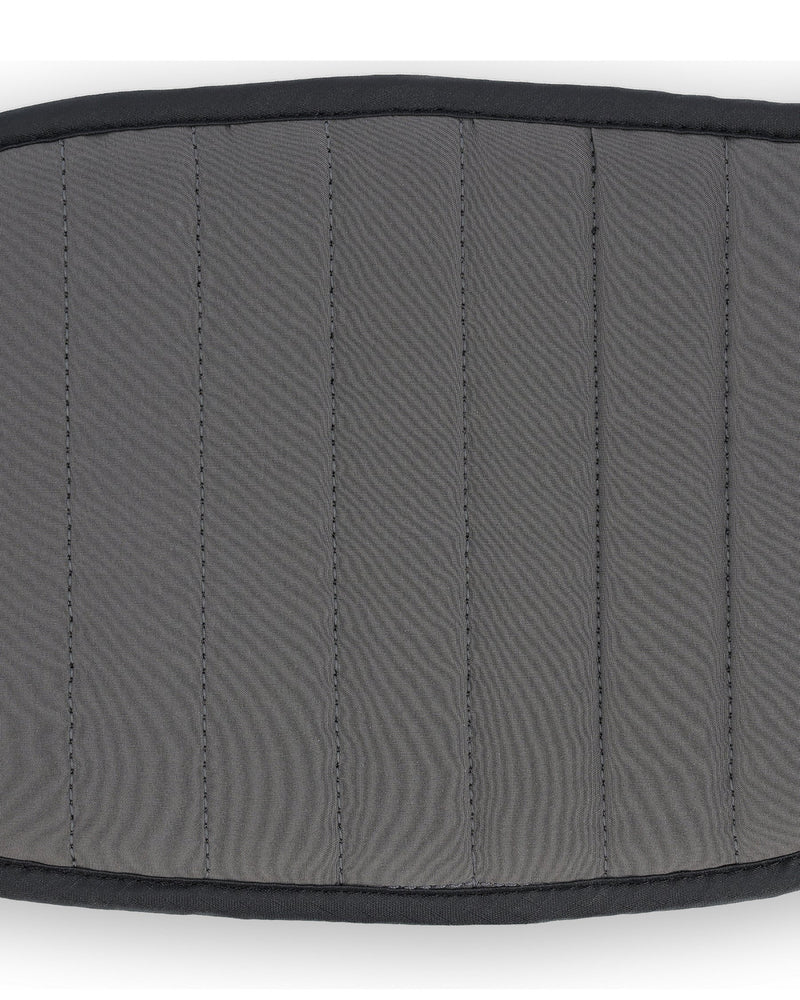 Simms Access Tech belt close-up of textured black panel and vertical stitching