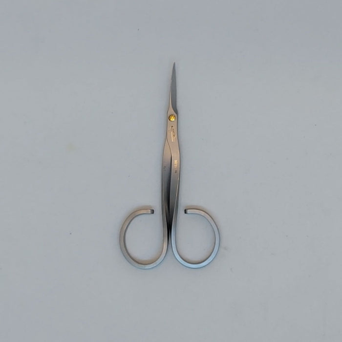 a pair of Kopter stainless steel fly tying scissors