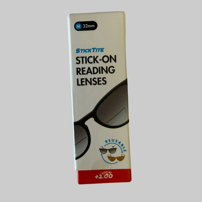 Pack of stick on 2.00 magnification reading lenses