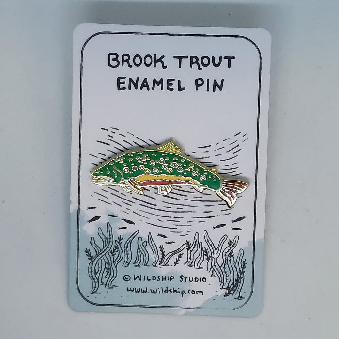 brook trout enamel pin from Wildship Studio