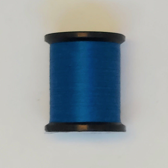 Blue thread spool with black end caps