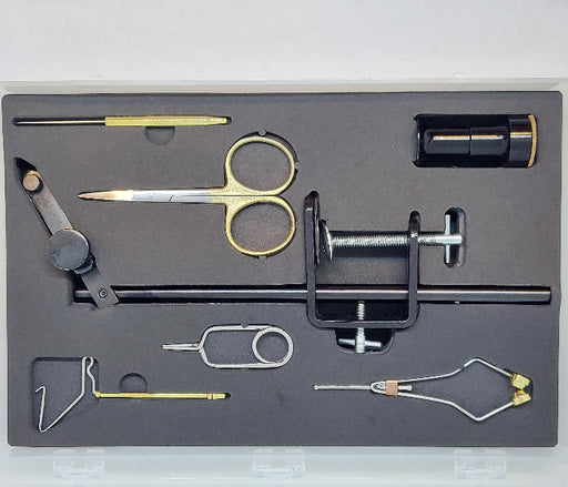 The Wapsi deluxe tying tool kit with vise and 6 essential tools