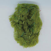 CCT body fur swatch in olive green with long fuzzy fibers