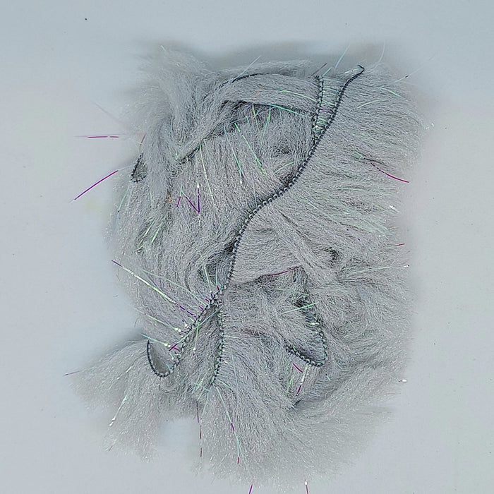 a small bundle of gray body fur for making fishing flies