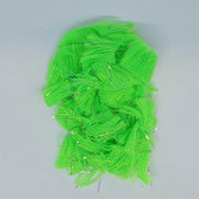 CCT body fur swatch in bright neon green with long fuzzy fibers