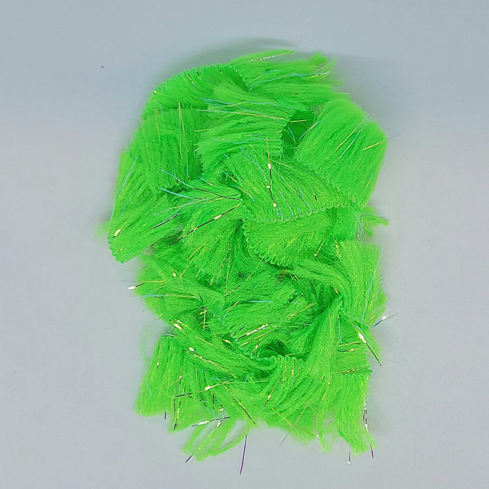 a bundle of chartreuse body fur for fly tying