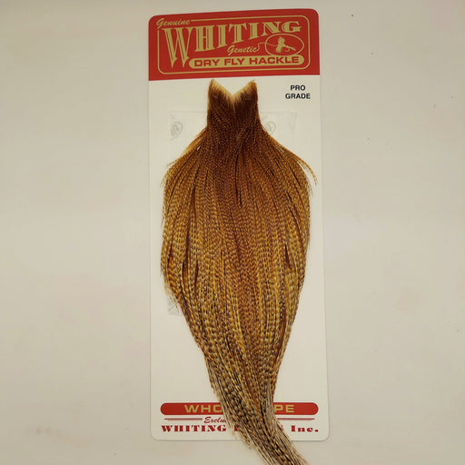 a dark barred ginger colored Whiting dry fly cape