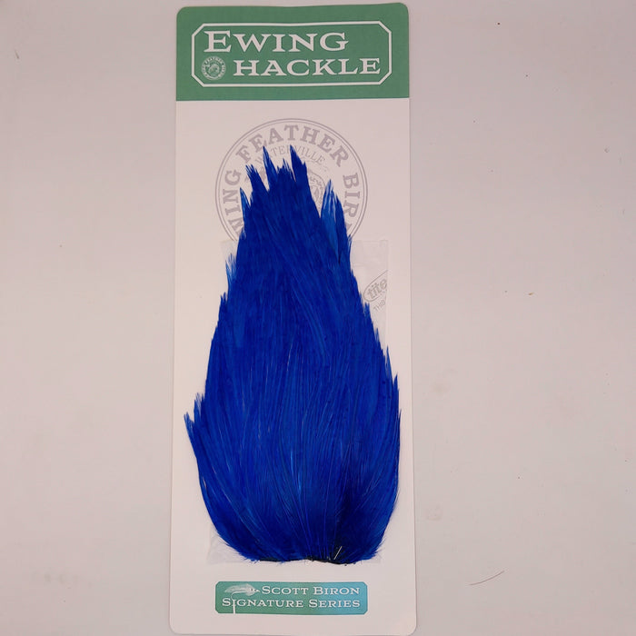 scott Biron signature series Ewing Hackle royal blue