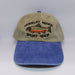A khaki Adams hat embroidered with brook trout and shop name with Blue bill