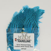 Silver pheasant body feathers, silver doctor blue (SPF347)