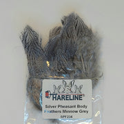 Silver pheasant body feathers, minnow grey (SPF234)