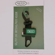 High N Dry gel/paste dressing holder with carabiner clip and green product label