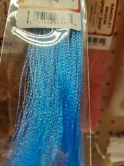 Blue sparkly tinsel fibers in a clear package