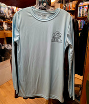 Seafoam blue long-sleeve T-shirt with Rangerley emblem on chest